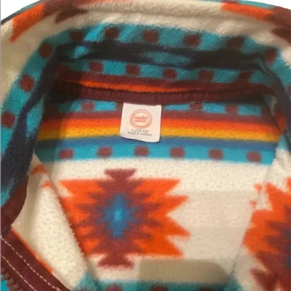 Wonder nation fleece quarter zip with front pouch size 10/12 Southwestern print - Picture 5 of 5